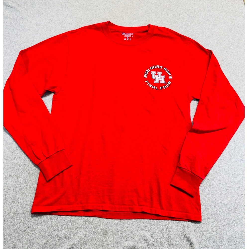 Champion UH Houston Cougars 2021 NCAA Men's Final Four Long Sleeve T Shirt Red M